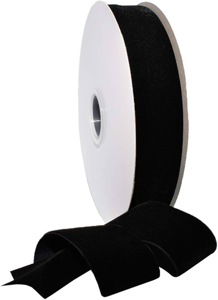 Morex Ribbon Viviana Velvet Ribbon, 5/8 inch by 25 Yards, Black, 1689.16/25-030 | Amazon (US)