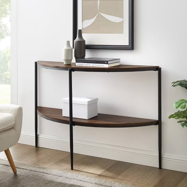 Half Circle Entry Table with Lower Shelf - Saracina Home | Target