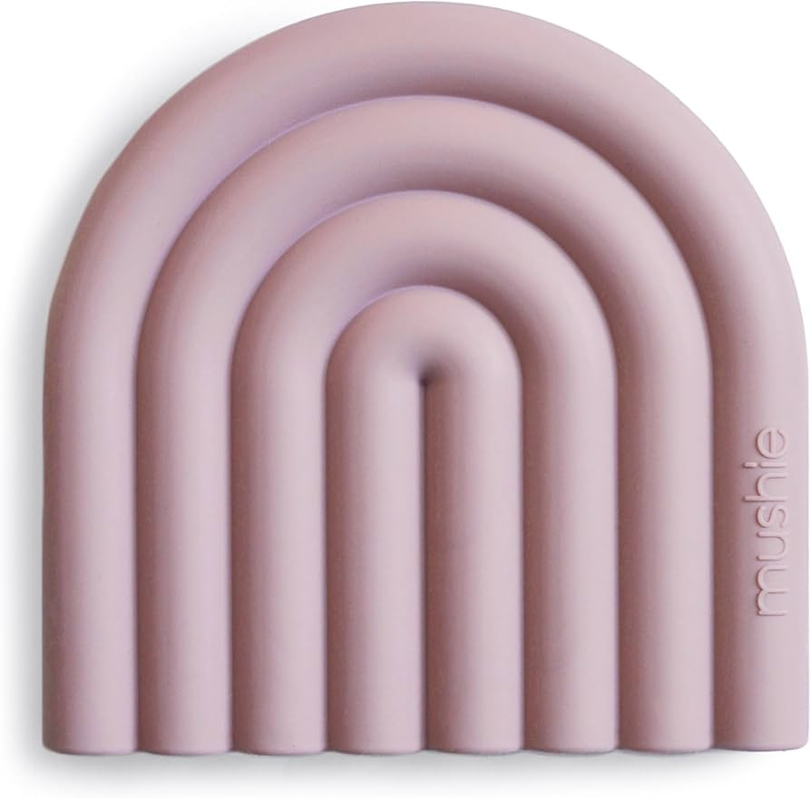 mushie Silicone Baby Teether Toy | Rainbow (Mauve) | Amazon (US)