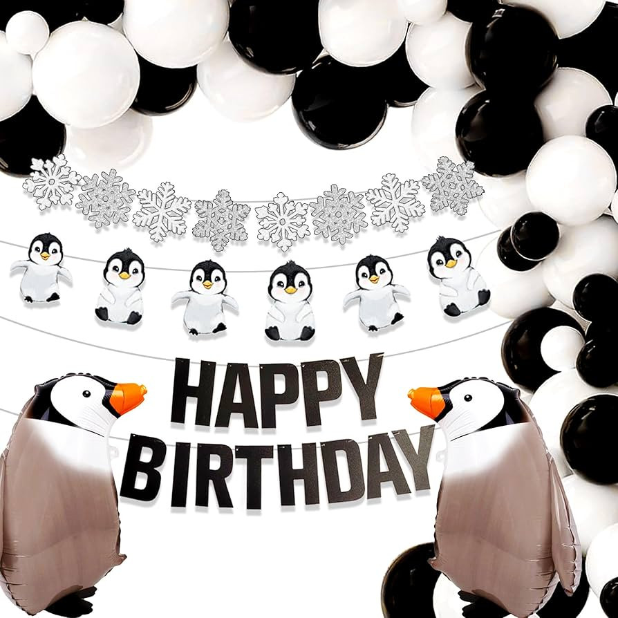 JeVenis Penguin Birthday Banner Decor Winter Onederland Birthday Decoration Penguin Birthday Part... | Amazon (CA)