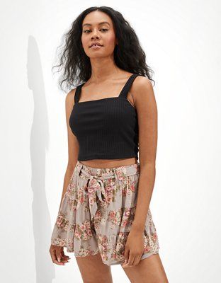AE Cropped Square-Neck Tank Top | American Eagle Outfitters (US & CA)
