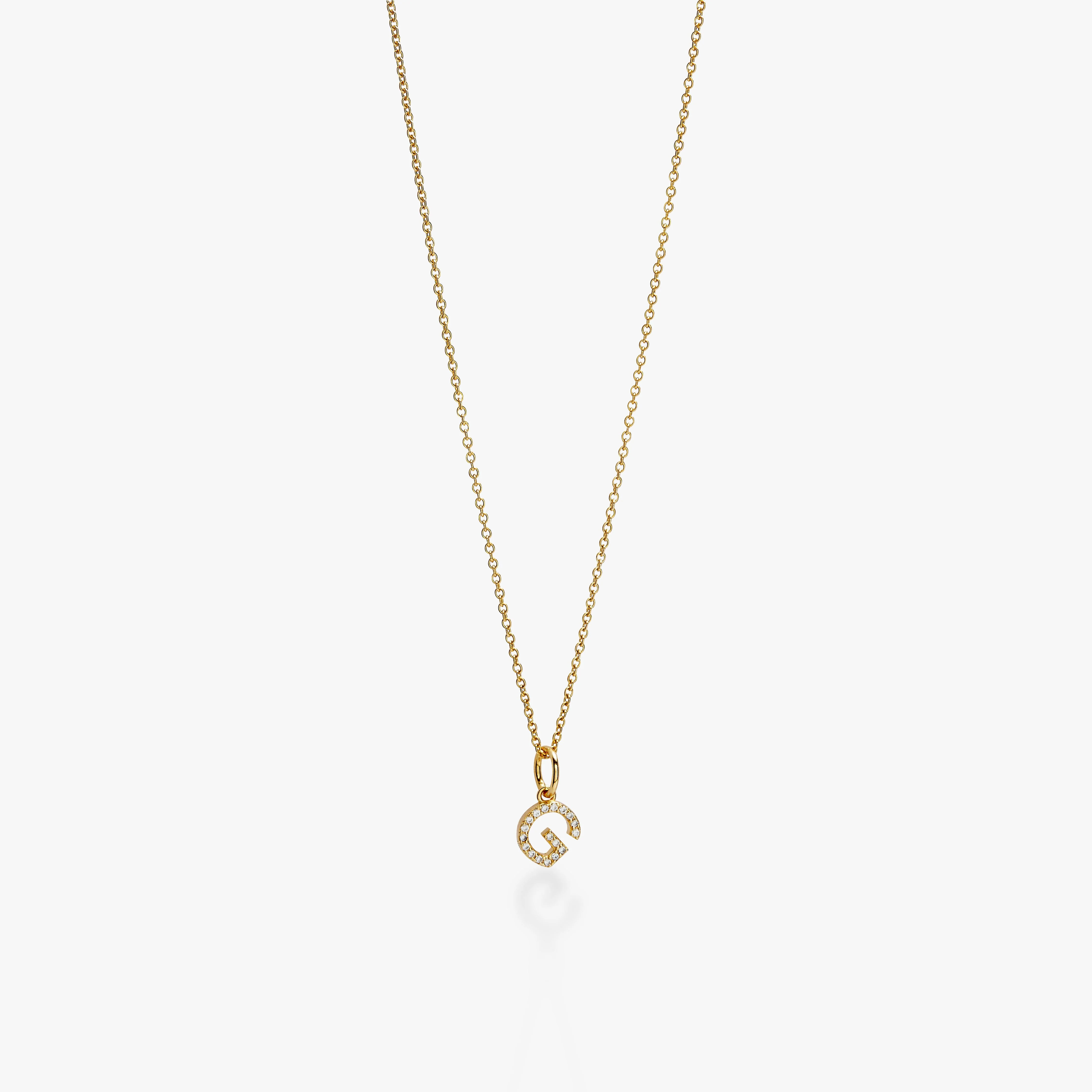 Mini Pav\u00e9 Initial Charm Necklace | Tiny Tags (US)