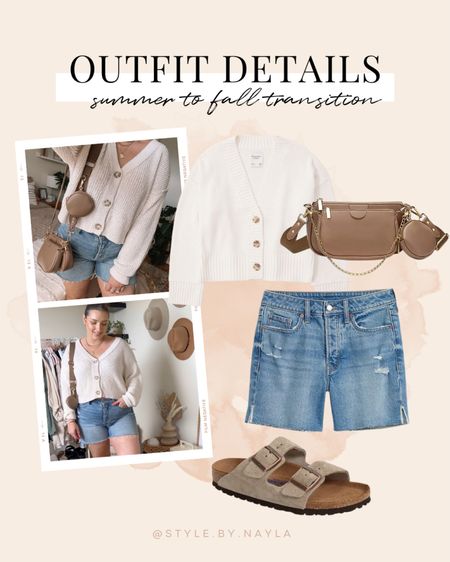 Summer to Fall transitional outfit - button cardigan & denim shorts 

Midsize fashion, pre fall fashion


#LTKstyletip #LTKSeasonal #LTKmidsize