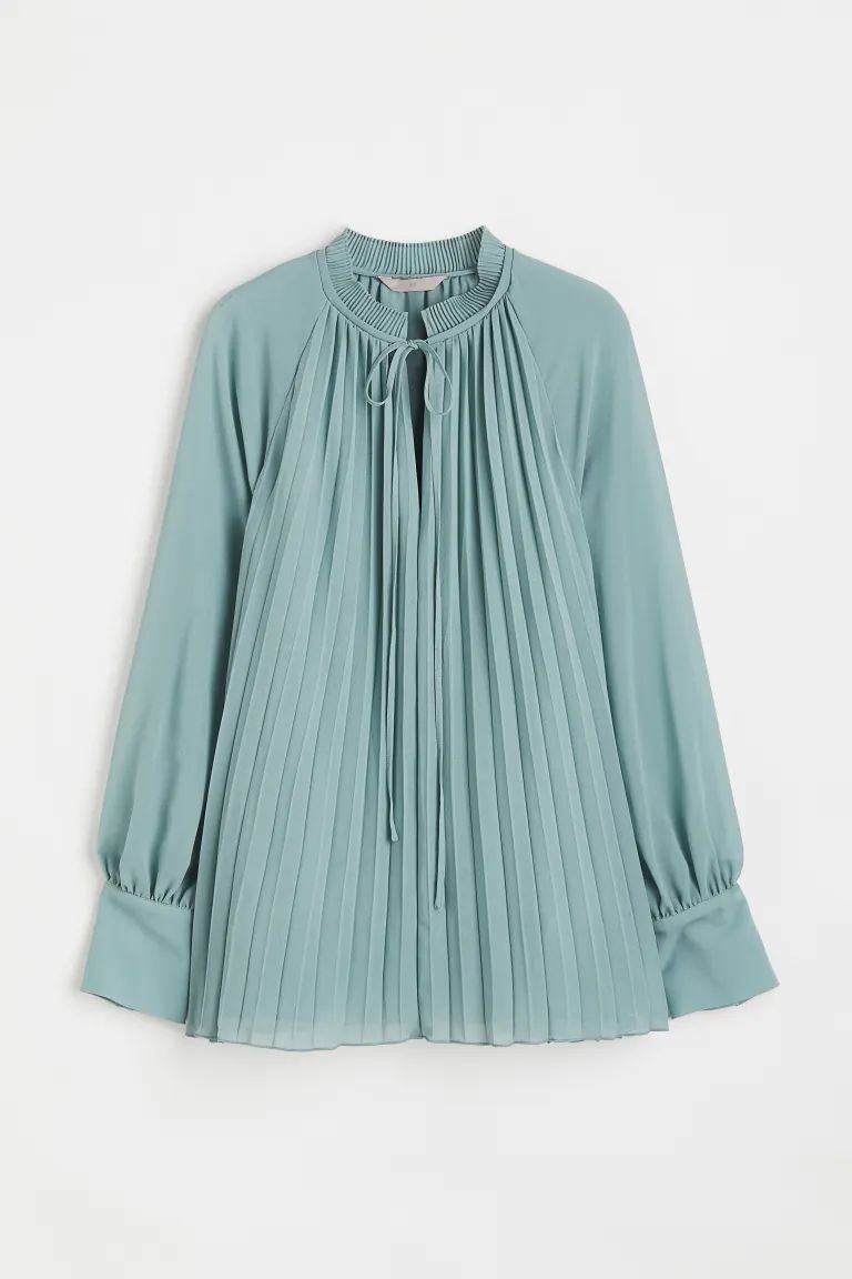 Pleated Chiffon Blouse | H&M (US + CA)