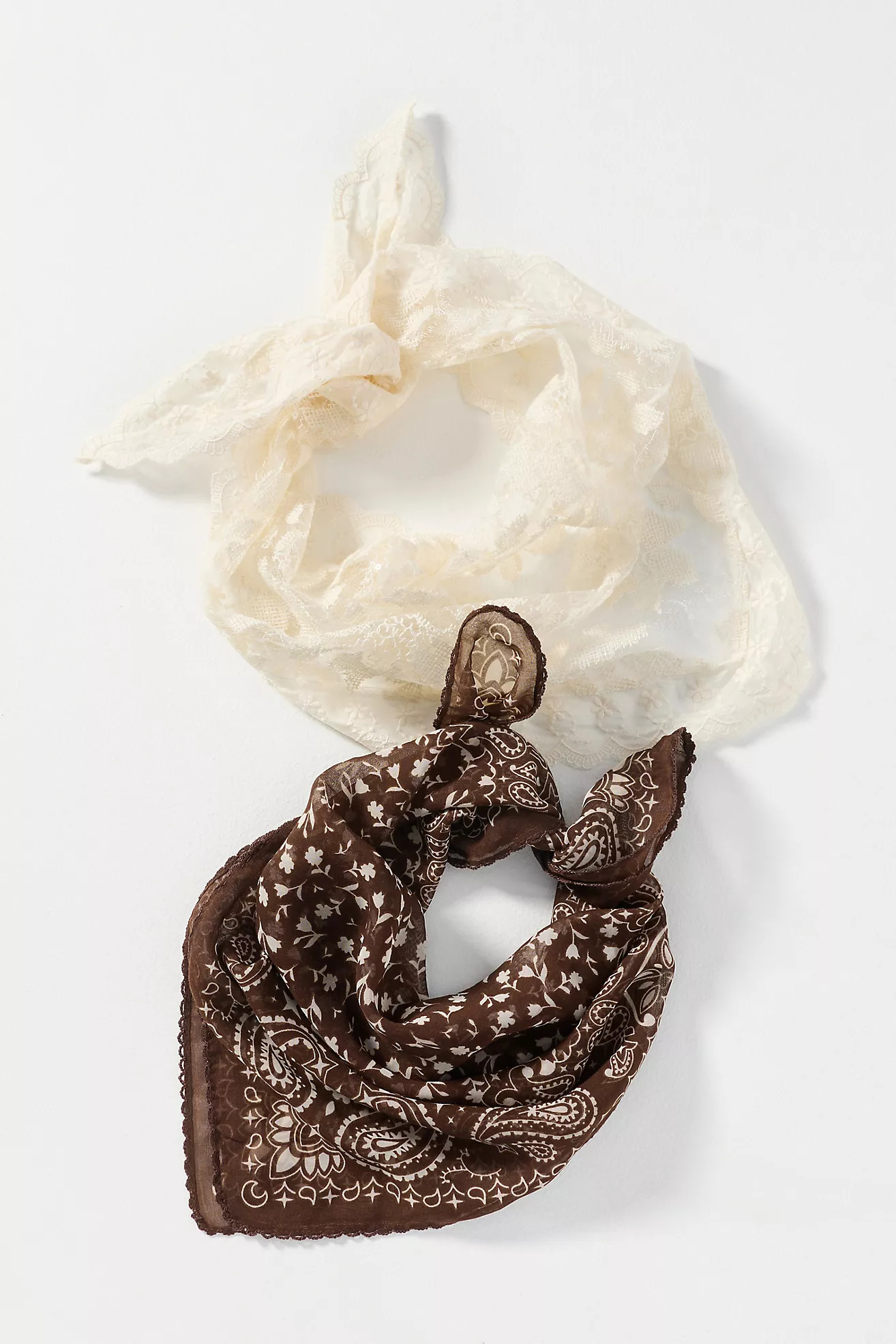 Lace Bandana Hair Scarves, Set of 2 | Anthropologie (US)