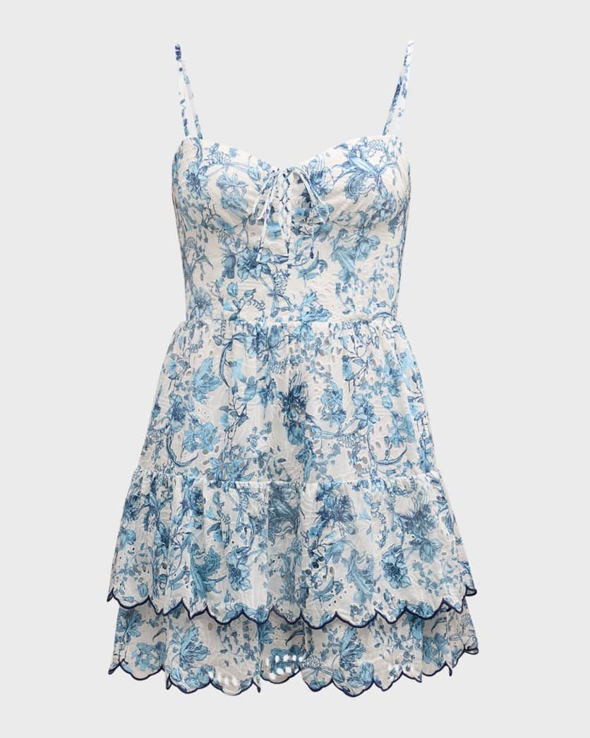 Daisy Tiered Ruffle Mini Dress | Neiman Marcus