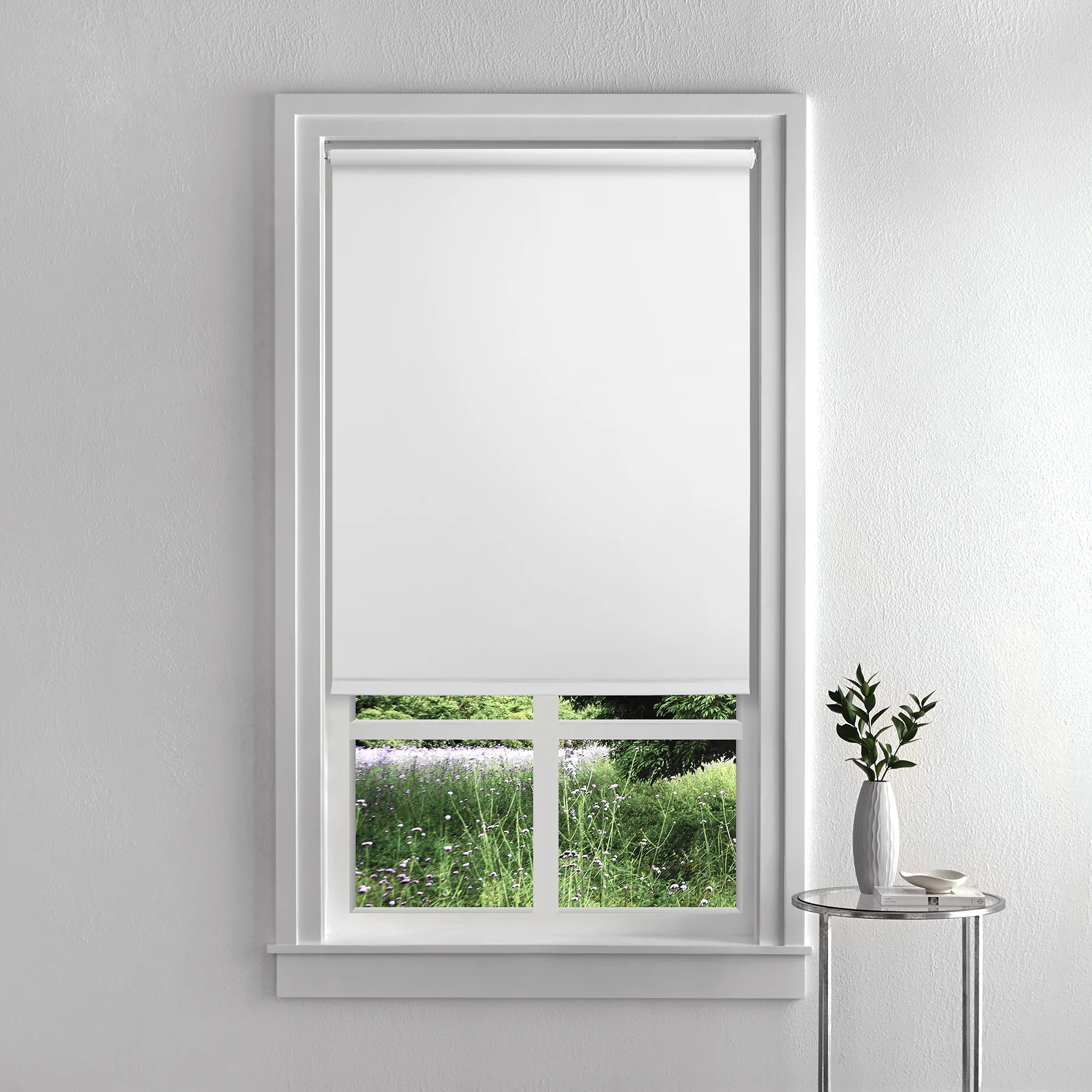 Mainstays Blackout Tear-to-Fit Roller Shade 37 1/4” x 72” White with Bracket | Walmart (US)