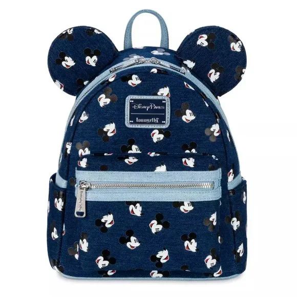 Mickey Mouse Denim Mini Backpack Disney & Loungefly & Mickey Keychain New Sealed | Poshmark