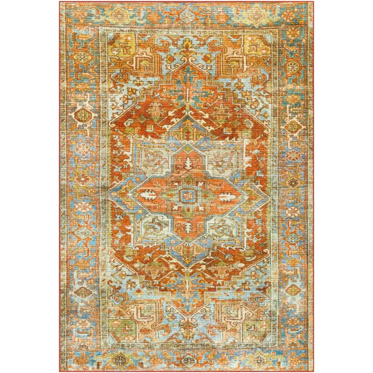 Art of Knot Tobi Burnt Orange Traditional 5' x 8' Machine Washable Area Rug | Walmart (US)