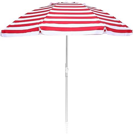 Lurasel Beach Umbrella 6.5ft UV 50+ Outdoor Portable Sunshade Umbrella with Sand Anchor,Tilt Mech... | Amazon (US)