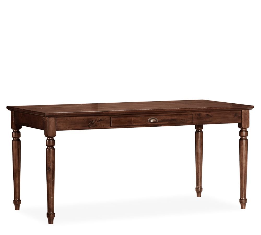 Printer's 64&amp;quot; Writing Desk with Drawer, Tuscan Chestnut | Pottery Barn (US)