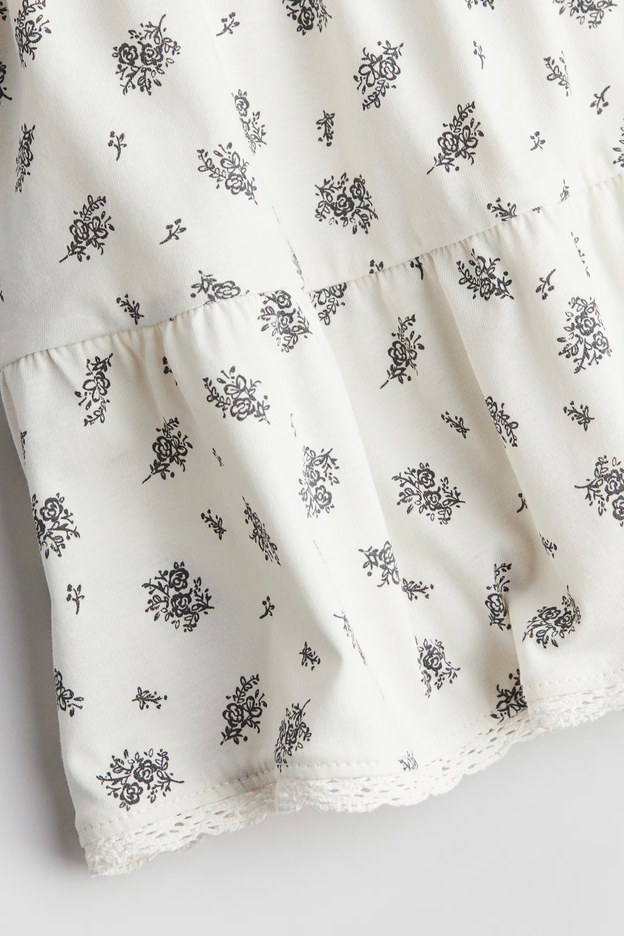 Cotton Jersey Dress with Shoulder Straps - Round Neck - Sleeveless - White/floral - Kids | H&M US | H&M (US + CA)