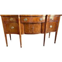 Baker Furniture Hepplewhite Style Inlaid Mahogany Bow Front Sideboard Credenza | Etsy (US)