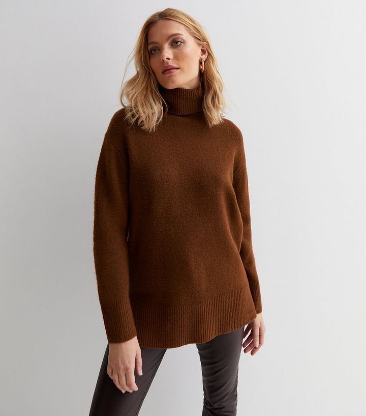 Rust Knit Roll Neck Long Jumper
						
						Add to Saved Items
						Remove from Saved Items | New Look (UK)