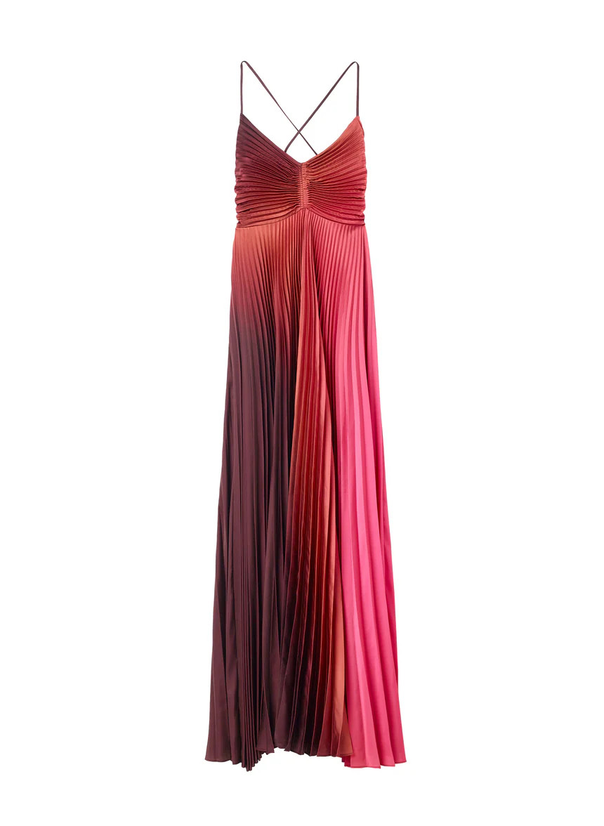 Ariya Ombre Satin Pleated Dress | A.L.C