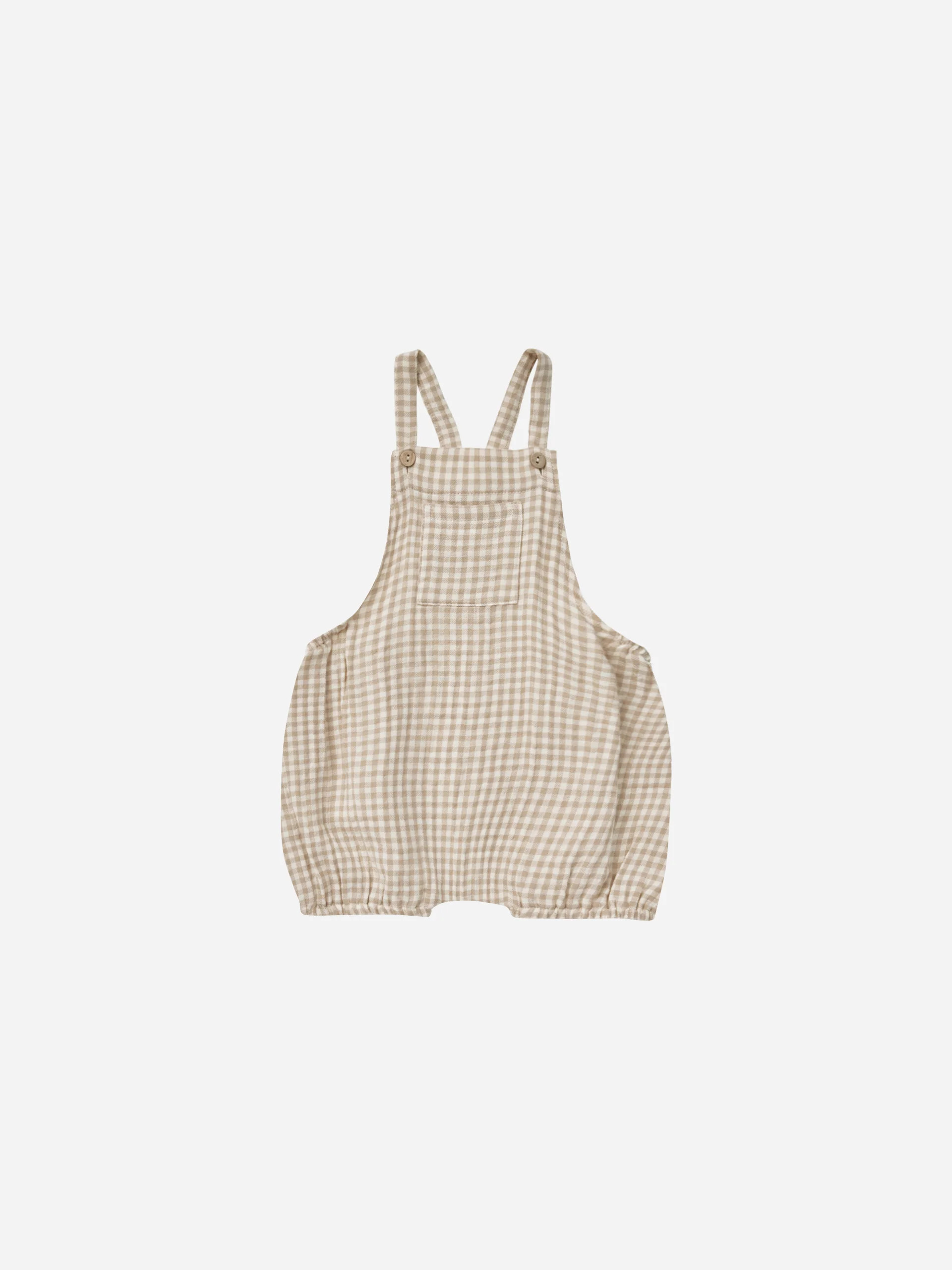 Hayes Romper || Oat Gingham | Rylee + Cru
