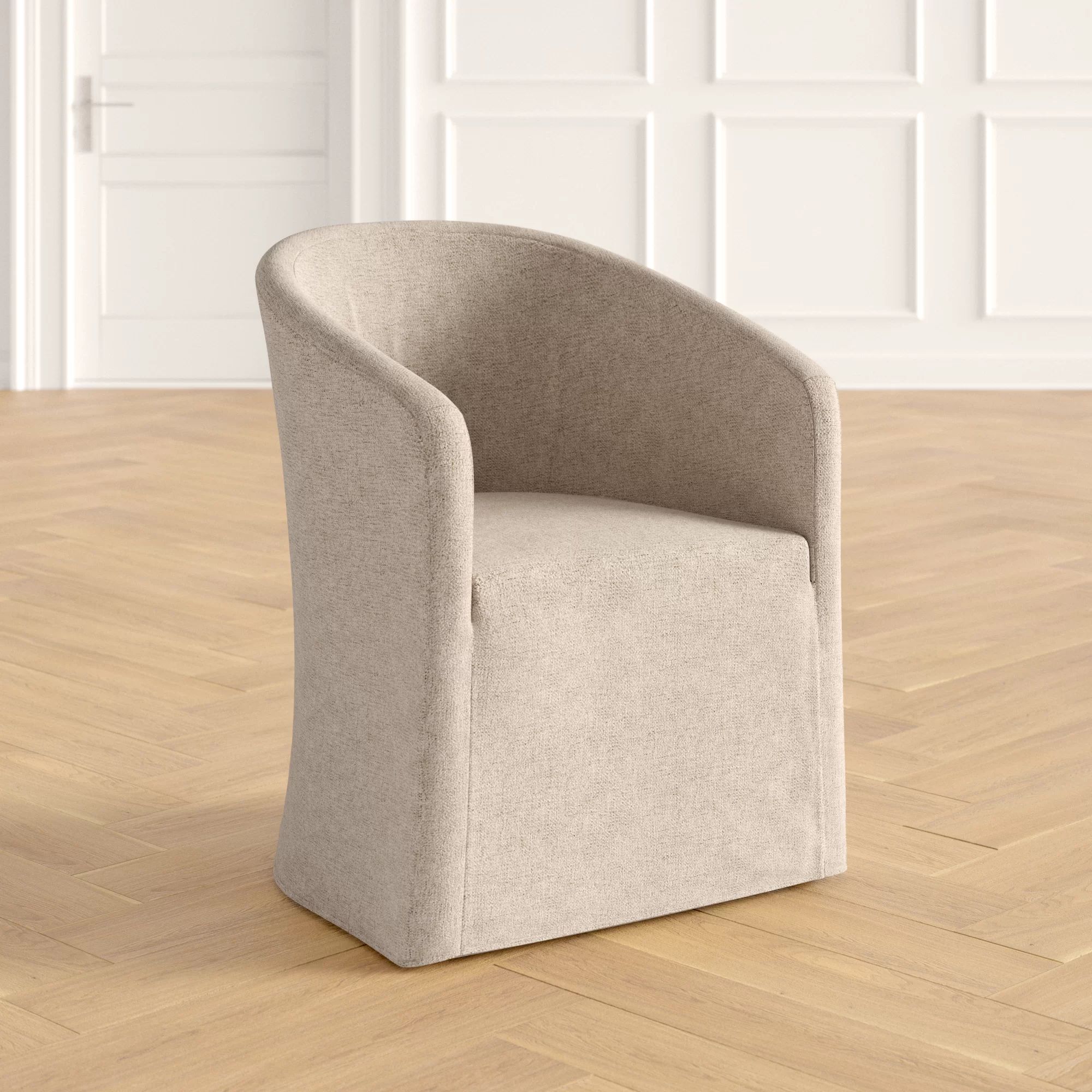 Ashton Upholstered Wingback Arm Chair in Beige | Wayfair North America