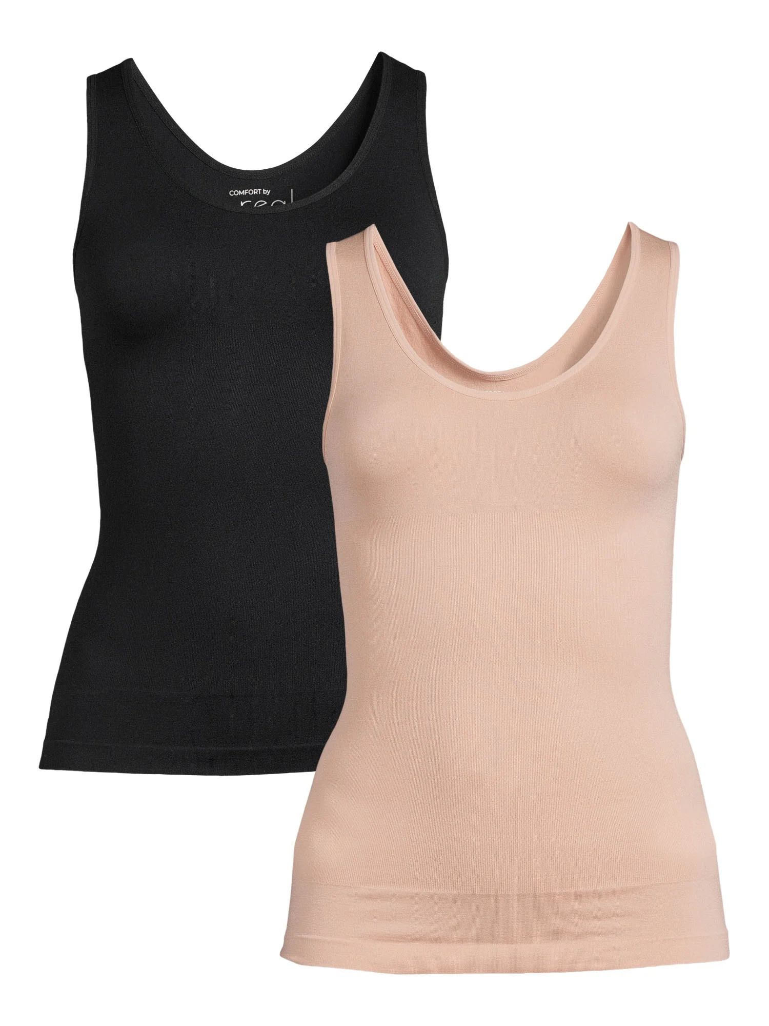 Real Comfort Lucy Seamless Basic Shaping Tank Top, 2-Pack ( Women's) | Walmart (US)