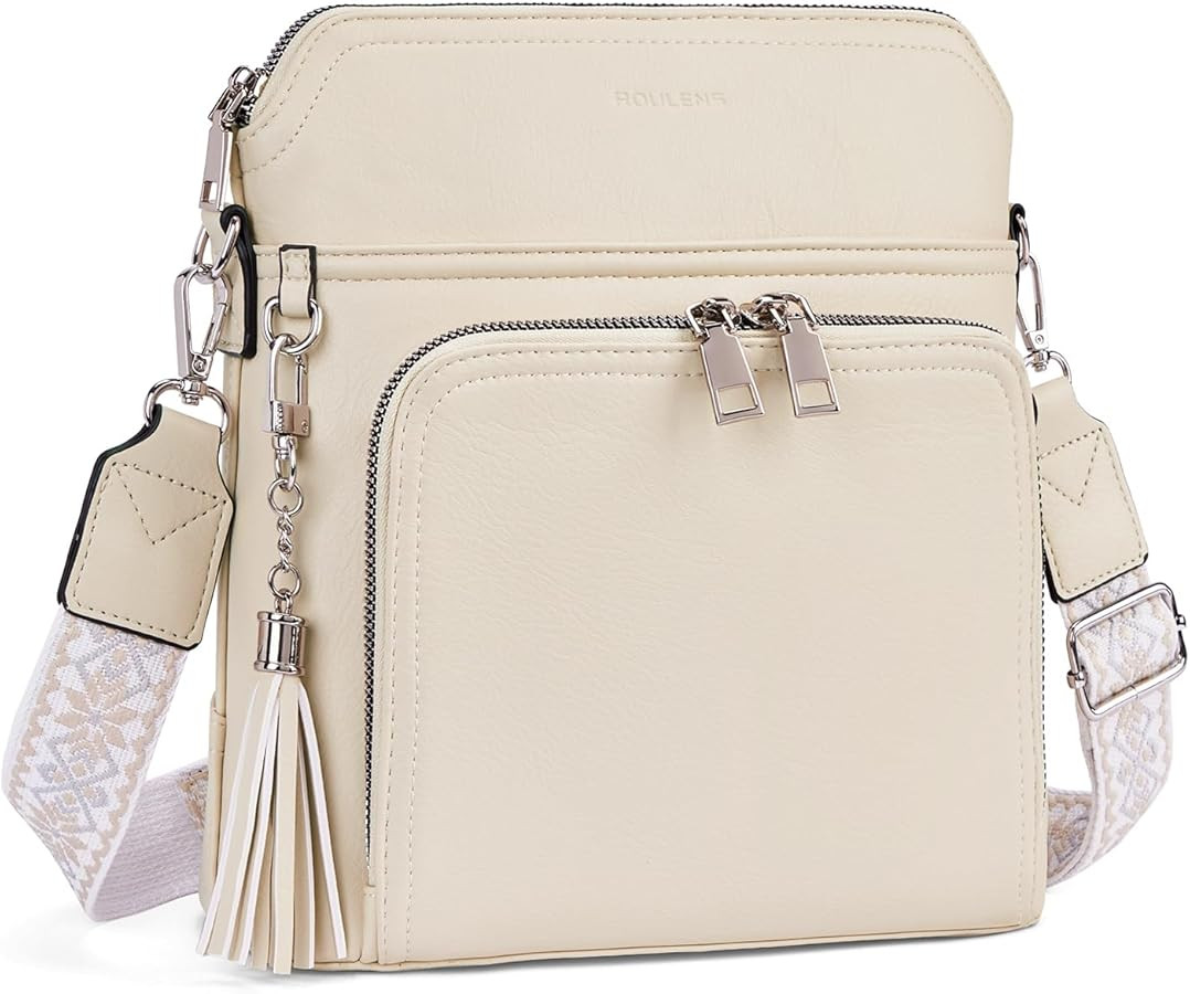 Roulens Crossbody Purse for Women Vegan Leather Medium Crossbody Wallet Bag for Travel Women Shou... | Amazon (US)