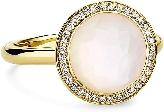 Amazon.com: Ippolita, Lollipop® 18K Yellow Gold, Gemstone & 0.18 TCW Diamond Ring, 7, Mother Of ... | Amazon (US)