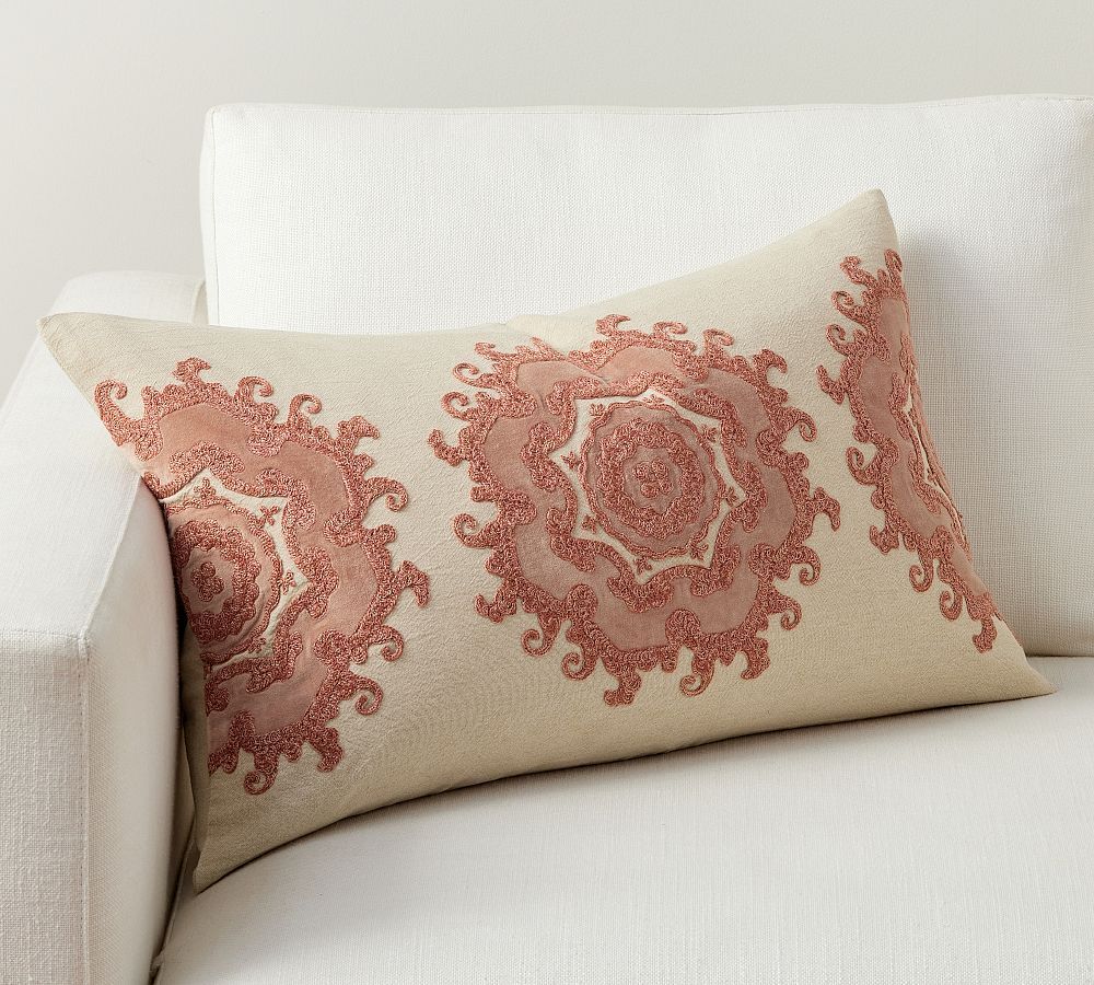 Alta Embroidered Lumbar Pillow | Pottery Barn (US)
