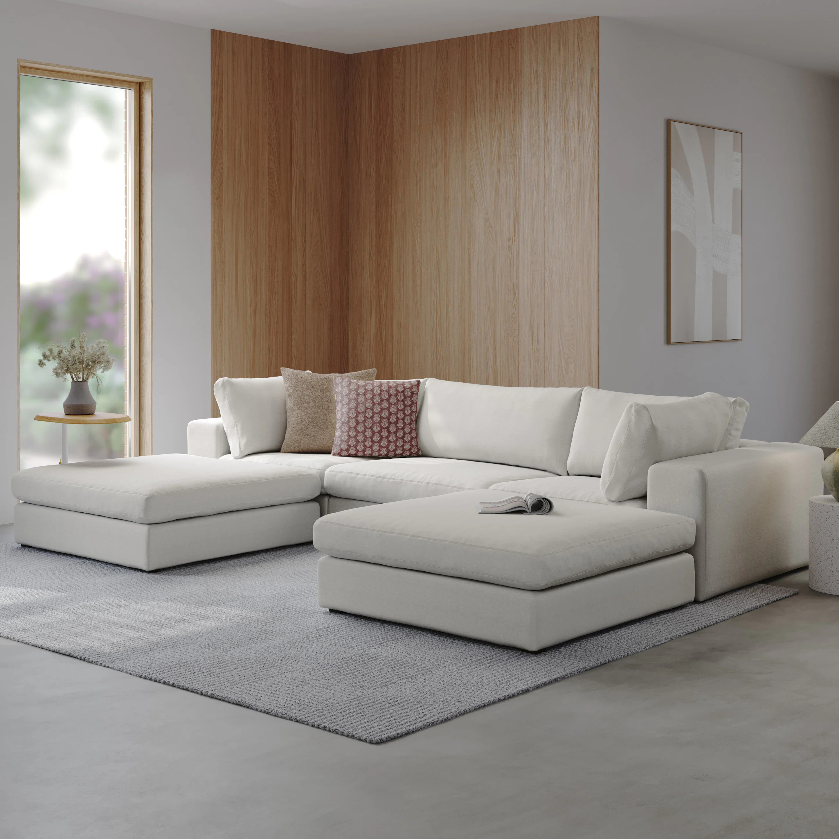 Beta 129.5" Modular U Sectional - Quartz White | Article