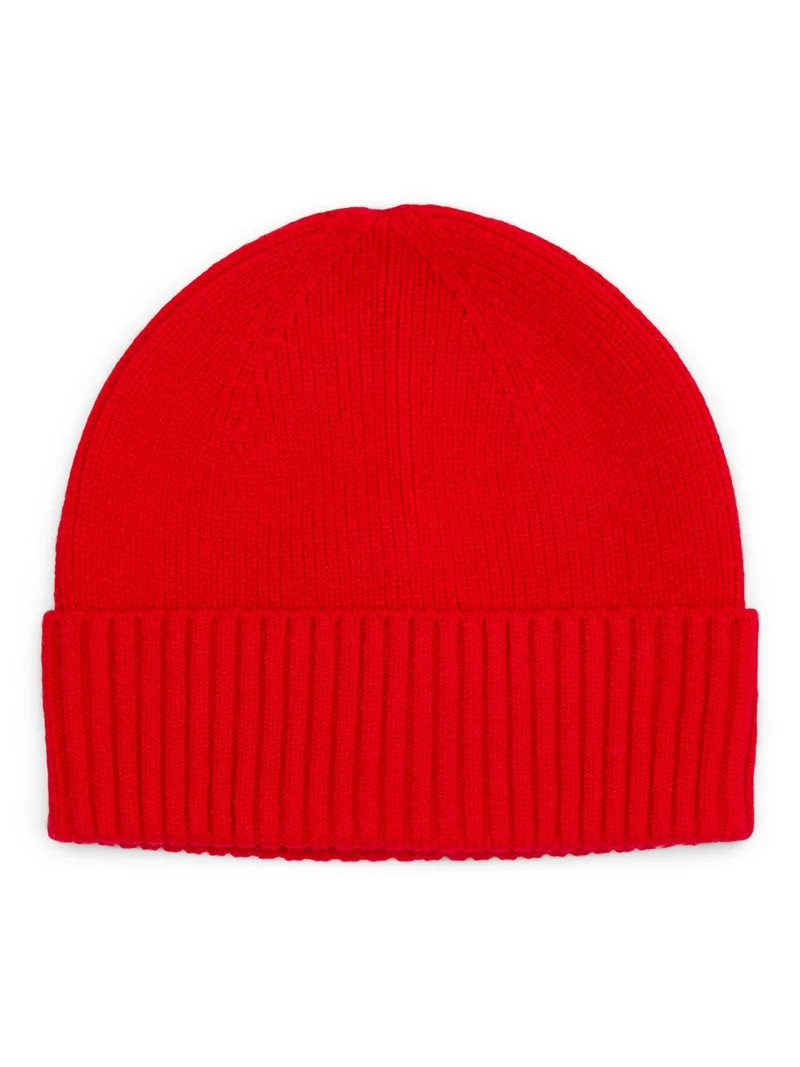 Time and Tru Women's Ribbed Beanie, Brilliant Red | Walmart (US)