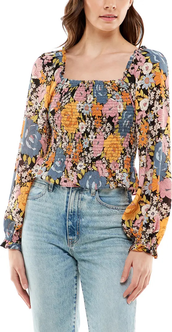 WAYF Jackie Smocked Square Neck Blouse | Nordstrom | Nordstrom Canada