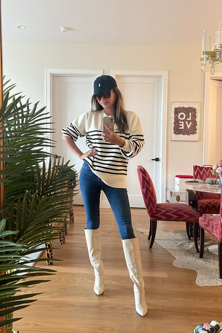 Amazon fashion, Amazon finds, fall style, stripe sweater small, knee high boots, fall style 

#LTKfindsunder50 #LTKstyletip #LTKshoecrush