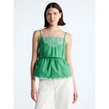 Free Assembly Women's Embroidered Cotton Tank Top with Peplum Hem, Sizes XS-XXL | Walmart (US)