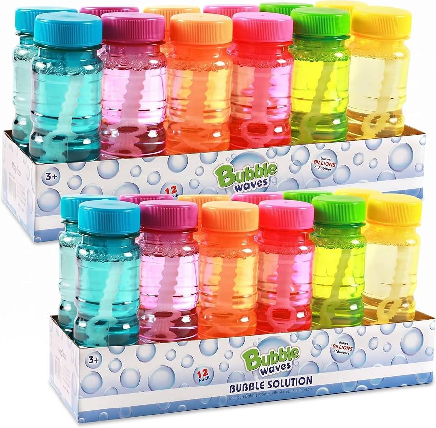 Big Bubble Bottle 24 Pack - 4oz Blow Bubbles Solution Novelty Summer Toy - Activity Party Favor A... | Amazon (US)