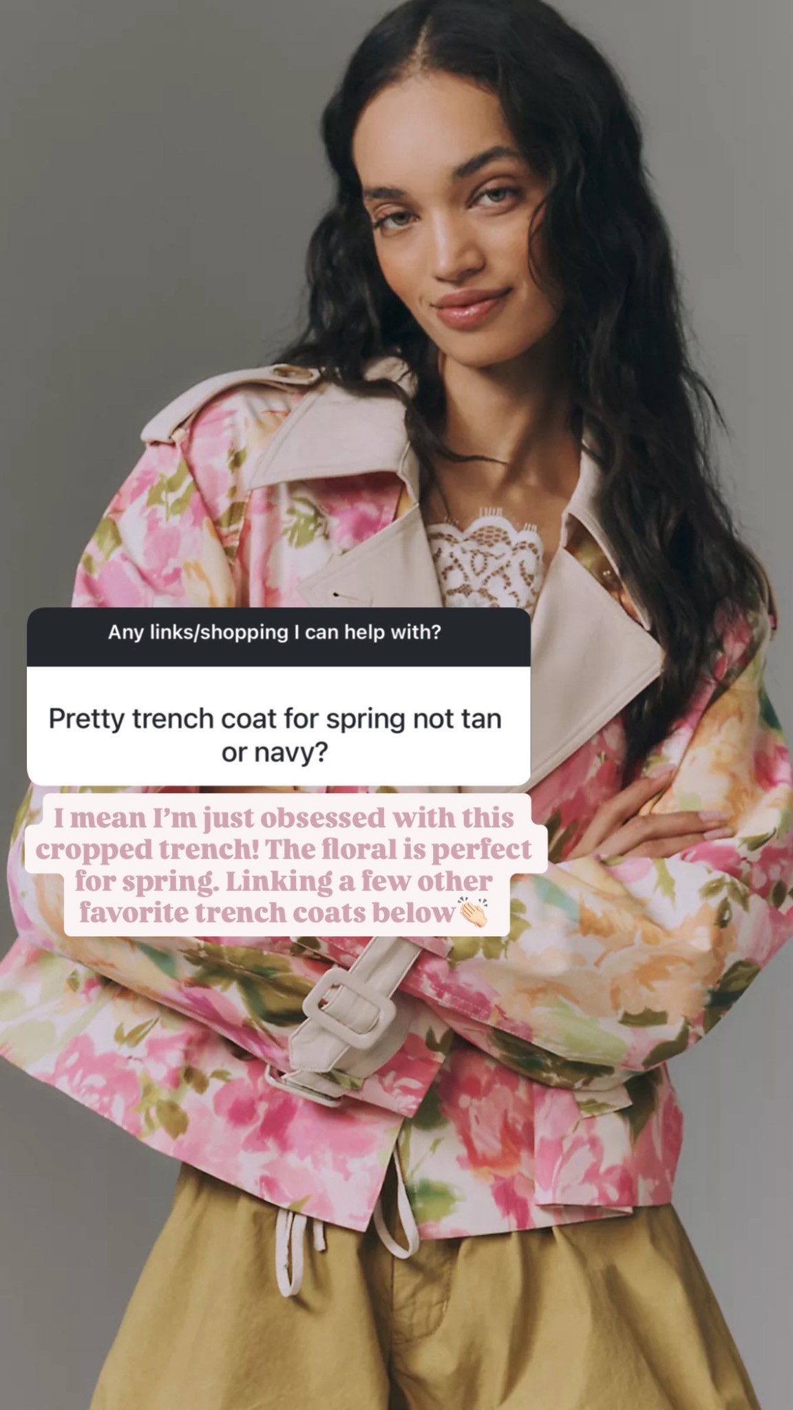 I’ve had my eye on this trench coat 😍 the floral print is perfect for spring!

Loverly Grey, Anthropologie, floral jacket, cropped trench coat, spring jacket 

#LTKSeasonal #LTKootd