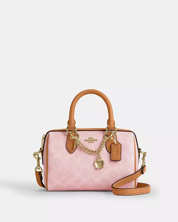 COACH\u00ae GB | Mini Rowan Crossbody Bag In Signature Canvas With Charms | Coach (UK)