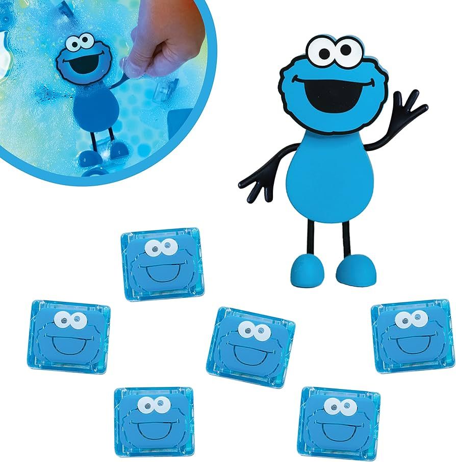 Glo Pals x Sesame Street Cookie Monster Water-Activated Bath Toy with 6 Reusable Light-Up Cubes f... | Amazon (US)