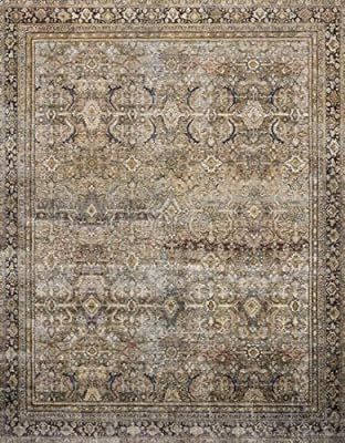 Loloi ll Layla Collection LAY-03 Classic Traditional Area Rug 5'0" x 7'6" Olive/Charcoal | Amazon (US)