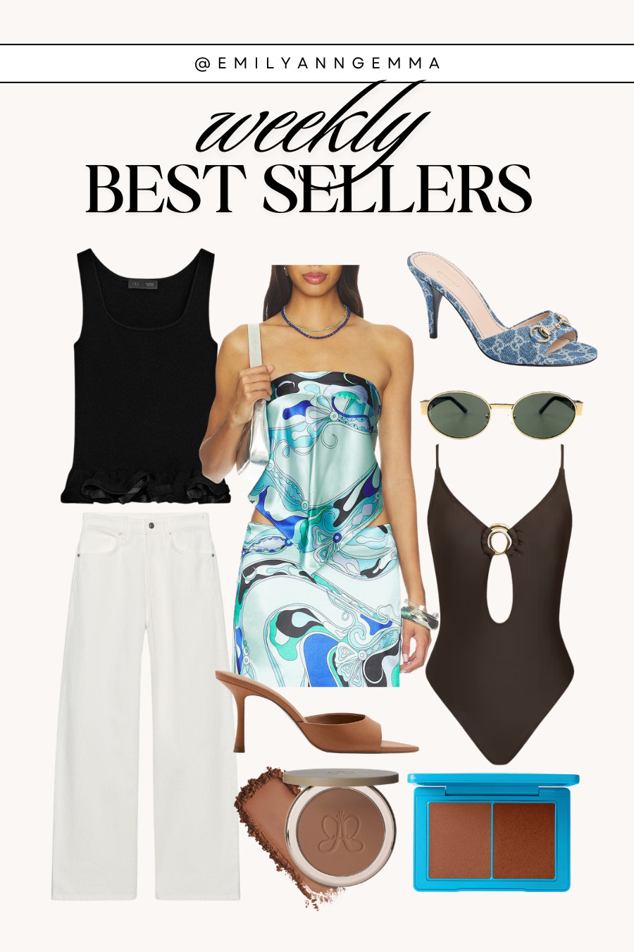Weekly best sellers! 🩵

summer style
vacation outfit
elevated basics
resort wear
zara fashion
printed set
one-piece swimsuit
statement heels
beauty favorites
bronzed makeup
resort wear 

 #LTKootd #LTKSeasonal #LTKBeauty
