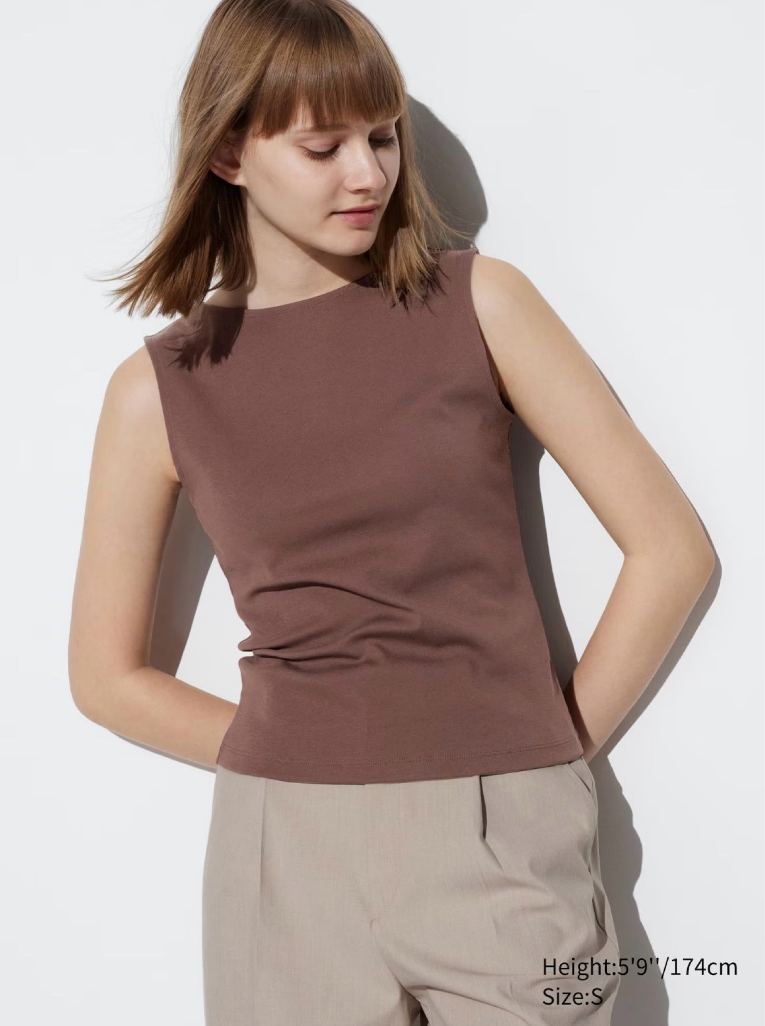 Uniqlo Boat Neck Sleeveless T-Shirt $19.95 AUD