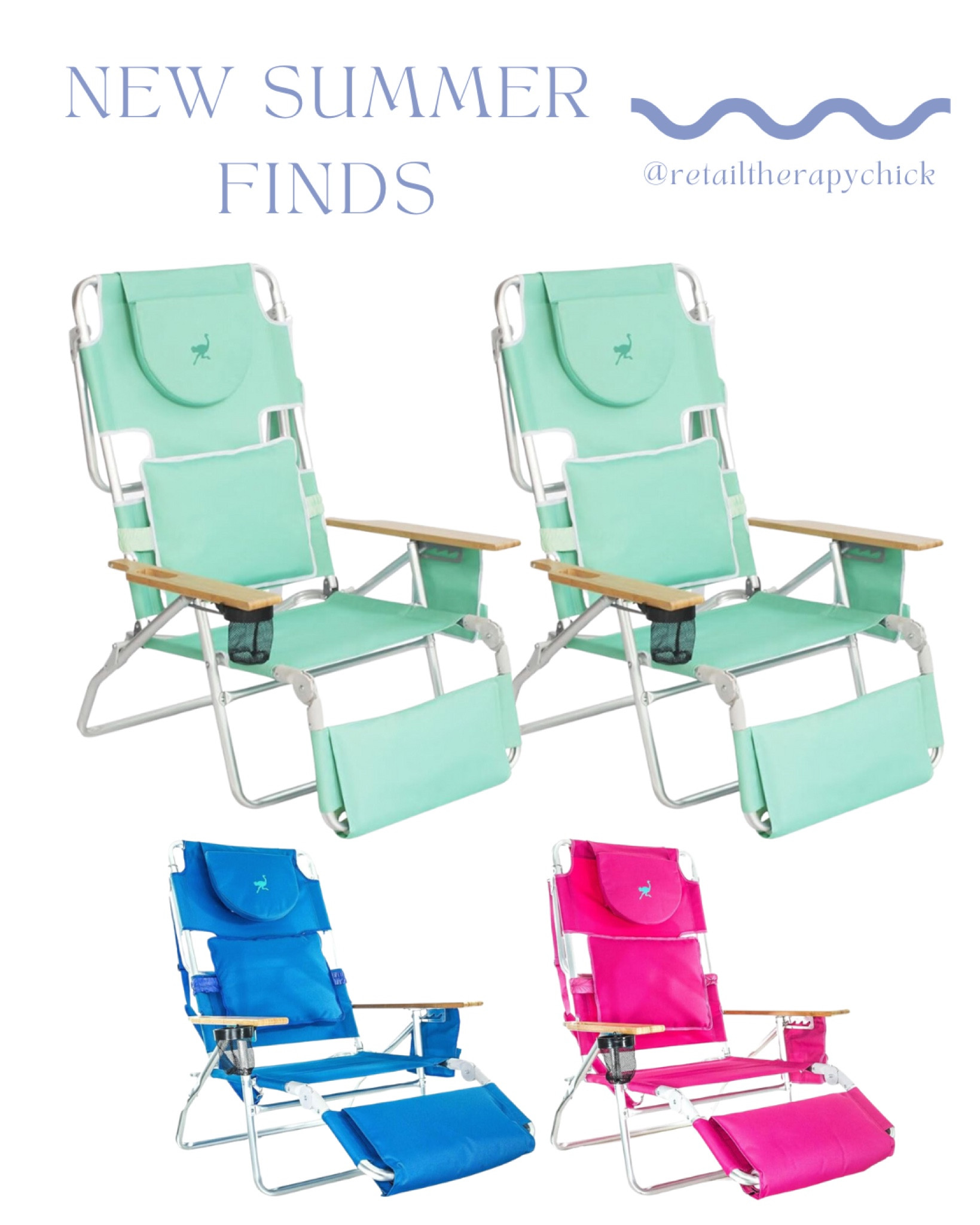 Ostrich Deluxe 3 in 1 beach chair with face opening! 

This portable, reclining lounger is great for tanning. It includes a face hole for reading on stomach and has a foot rest! 

This model also has a removable pillow! 

Available in five colors 

#beachchairs
#loungechairs
#beachchair
#loungechair 

#LTKSeasonal #LTKActive #LTKfamily