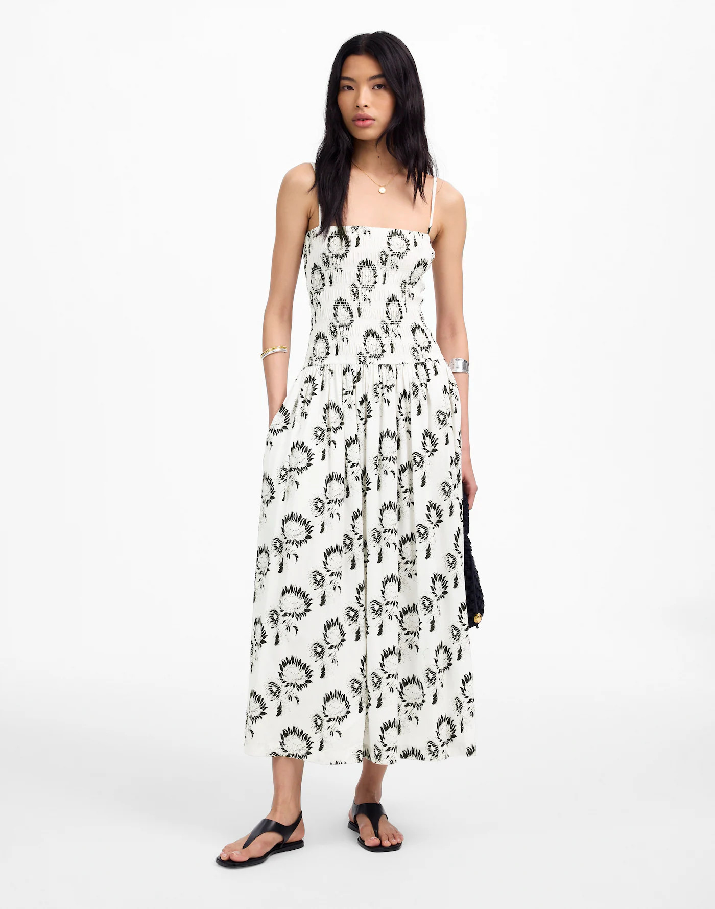 Poplin Smocked Maxi Dress in Floral | Madewell | Madewell