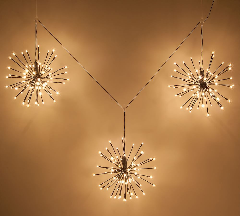 Starburst Lit LED Hanging Branches - Set of 3 | Pottery Barn (US)