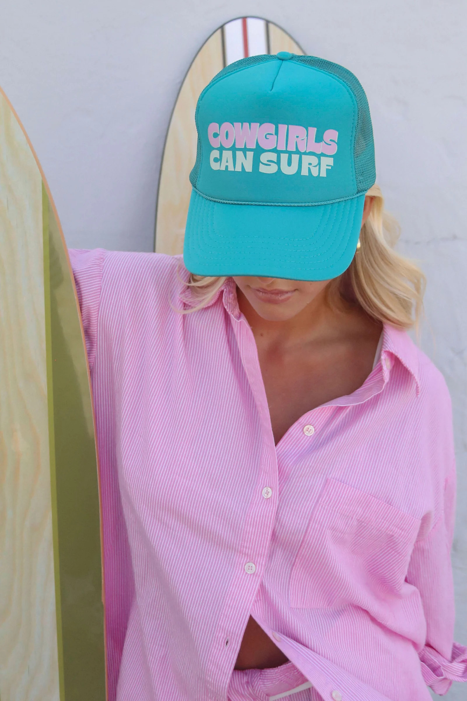 charlie southern: cowgirls can surf trucker hat | RIFFRAFF