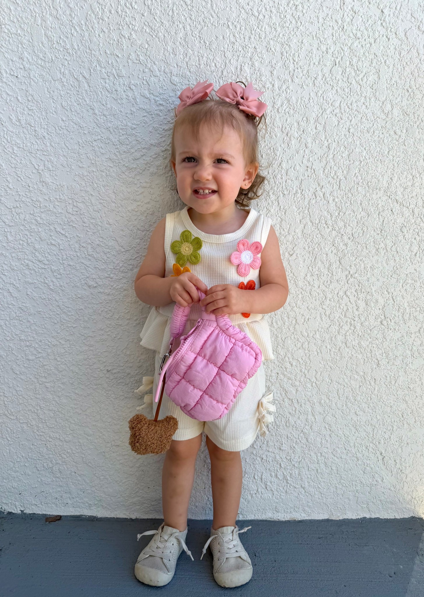 Florida is feeling like summer already! Found the cutest little summer outfits for my toddler girl. Also we’re obsessed with purses right now which is funny because I’m not a purse or bag kind of mom 
.
.
#purse #amaxontoddler #amazonOOTD #toddlersummer #summerOOTD #12monthsold #girlmom #toddlergirl #toddlerfits
#amazonfinds

#LTKKids #LTKootd #LTKmomlife
