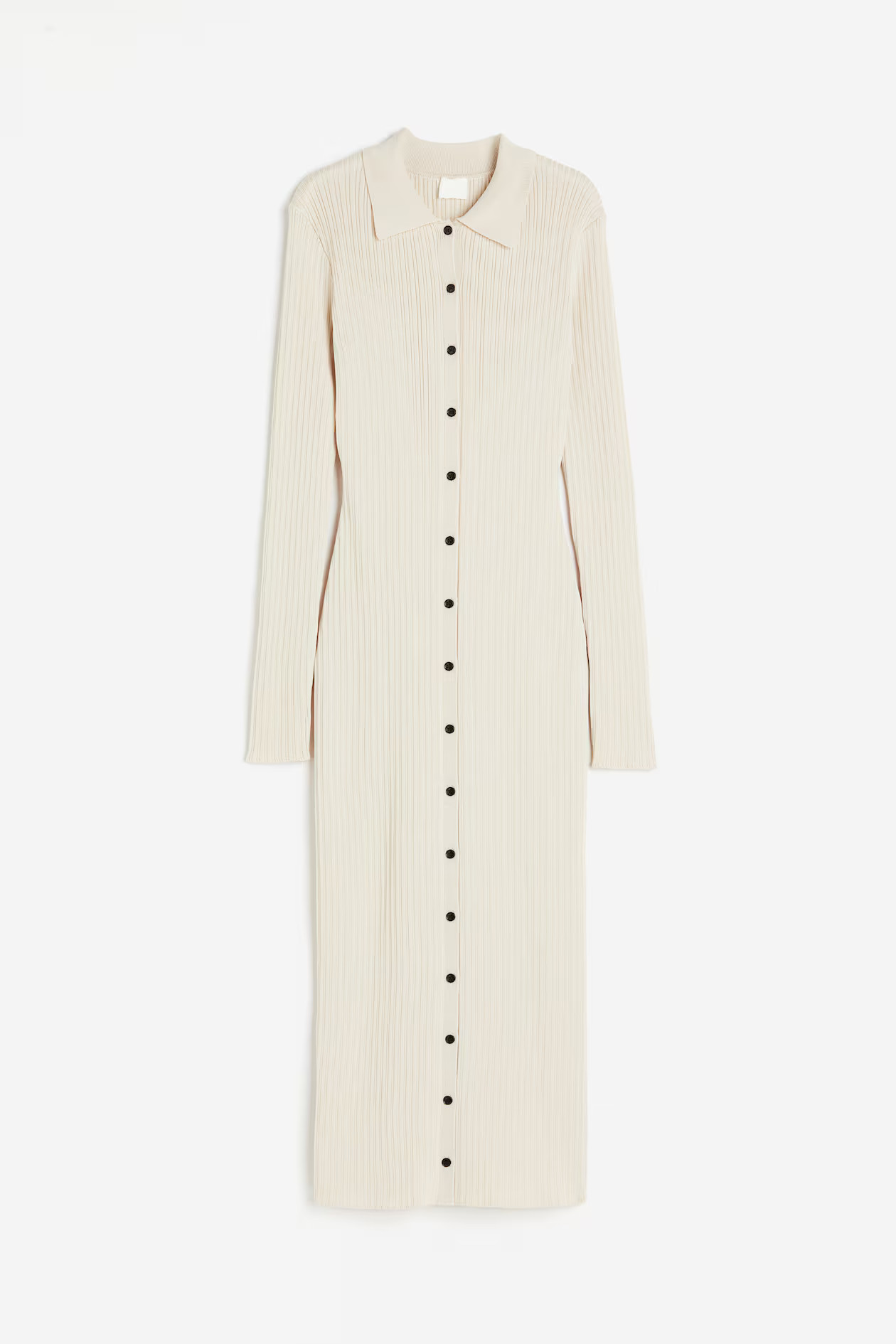 Rib-knit button-front dress | H&M (UK, MY, IN, SG, PH, TW, HK)