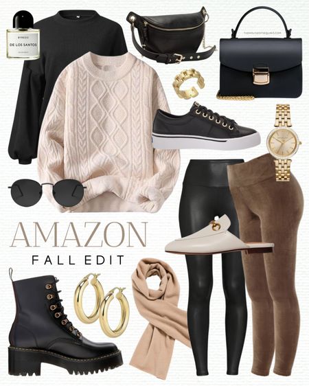 Shop this Amazon Fall outfit! Teacher outfit, Neutral casual outfit. Fisherman sweater, suede leggings, faux leather leggings, cableknit sweater, velvet leggings, Dr. Martens Leona Combat boots, Gucci mules look for less, Vincecashmere scarf, Celine box bag look for less, belt bag and more! 

Follow my shop @thehouseofsequins on the @shop.LTK app to shop this post and get my exclusive app-only content!

#liketkit 
@shop.ltk
https://liketk.it/4iE7t

#LTKstyletip #LTKworkwear #LTKSeasonal