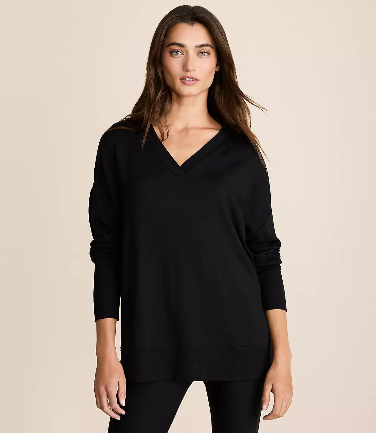 Lou & Grey Ribtrim Signaturesoft V-Neck Top | LOFT