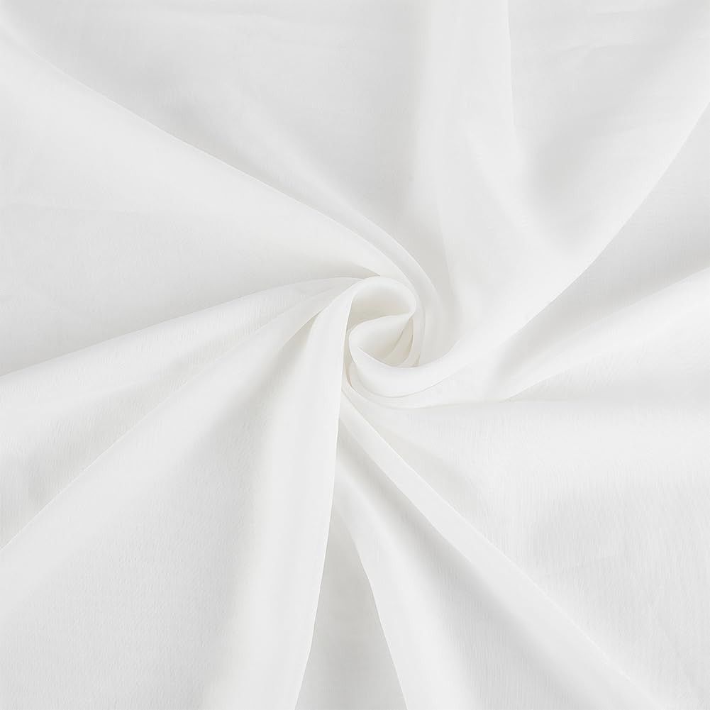 BENECREAT 5m Solid Color Chiffon Fabric, 150cm Wide Sheer White Chiffon Fabric Sewing Material fo... | Amazon (UK)