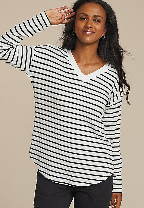 24/7 Berkley Striped Long Sleeve Tee | Maurices