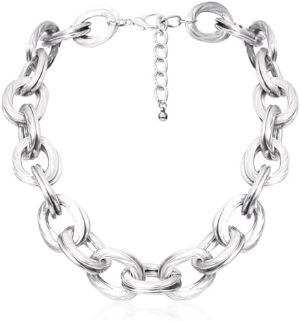 ACEDRE Chunky Choker Necklace Gold Cuban Link Chain Double O Link Necklaces Punk Hip-hop Jewelry ... | Amazon (US)