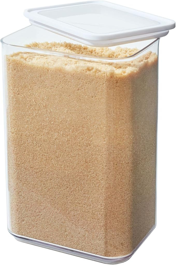 iDesign Recycled Plastic 18.2-Cup Stackable Kitchen and Pantry Storage Canister, Clear/White | Amazon (US)