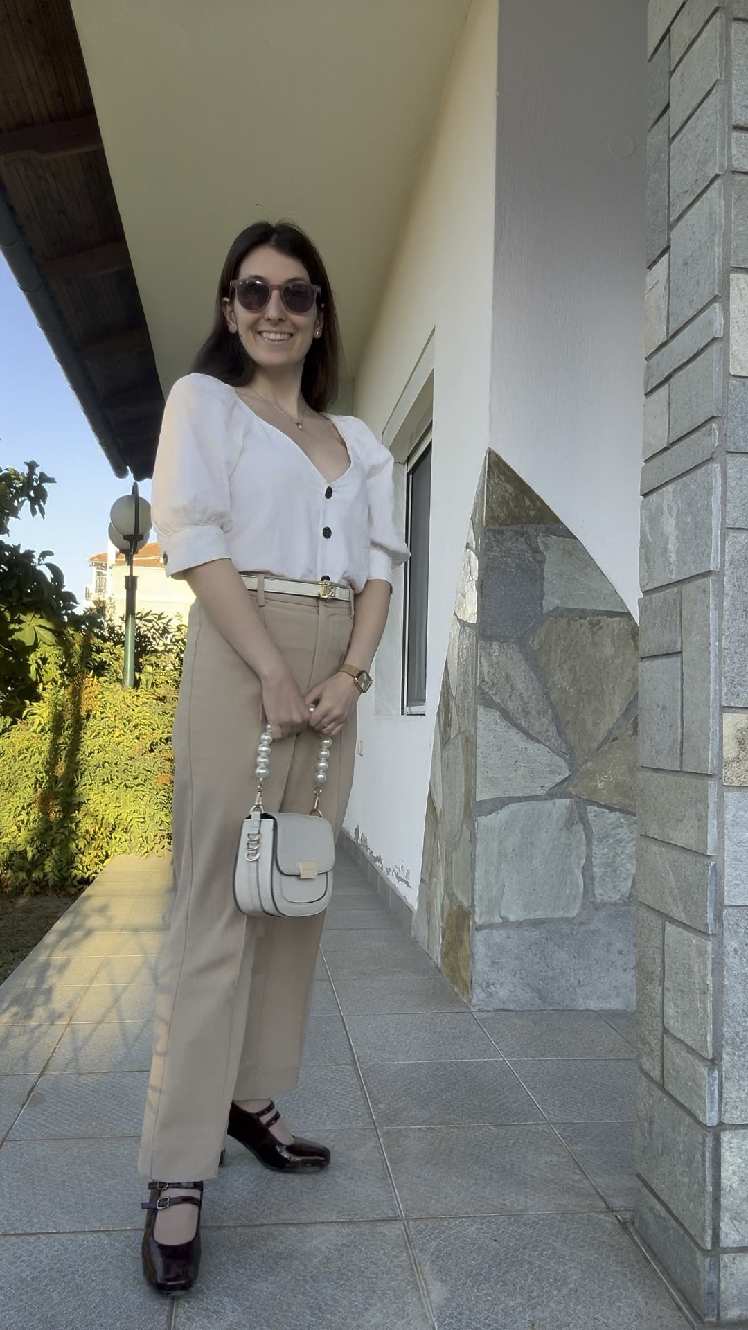 New shoes and I’m in love! I was looking for a pair of burgundy mary jane pumps and I found it by chance in a store in Thessaloniki. I combined them with a white and beige outfit. A white linen top, a beige pair of trousers and white belt and bag. Gold accessories finished my look!

#LTKautumn #LTKtravel #LTKeurope